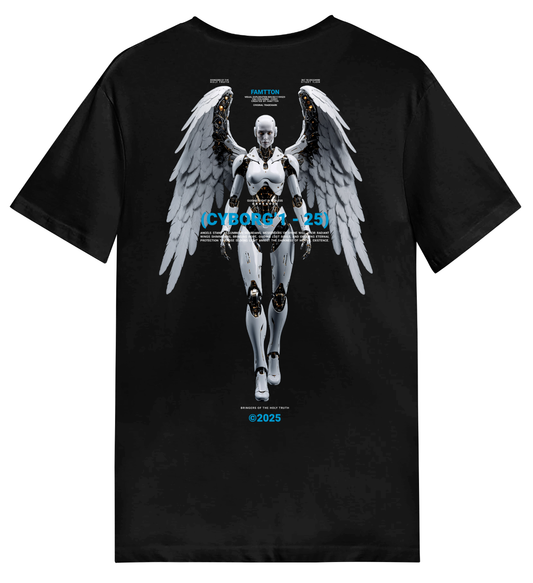 Good & Evil Angel Futuristic Tshirt Black