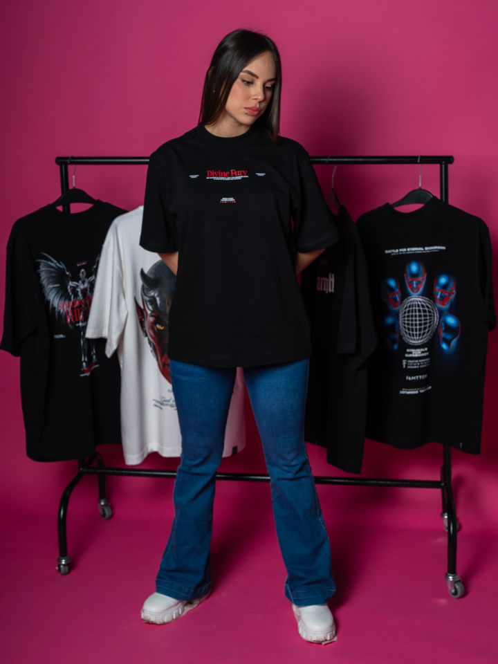 Good & Evil Devil Futuristic Tshirt Black